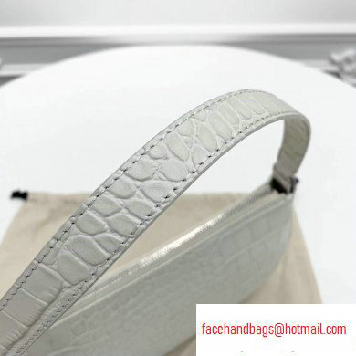 By Far Rachel Bag in Croco Embossed Leather White