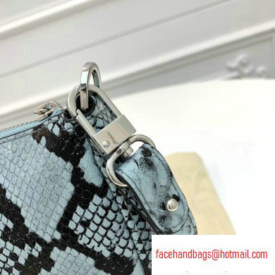 By Far Rachel Bag in Snake Print Leather Blue - Click Image to Close