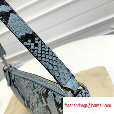 By Far Rachel Bag in Snake Print Leather Blue - Click Image to Close