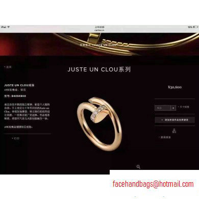 Cartier Juste un Clou ring with diamonds