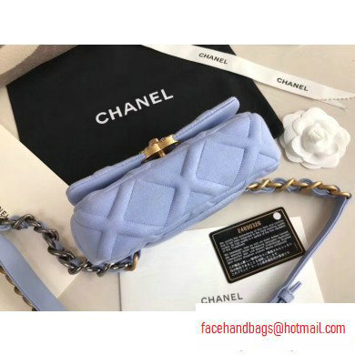 Chanel 19 Jersey Waist Bag AS1163 Baby Blue 2020 - Click Image to Close