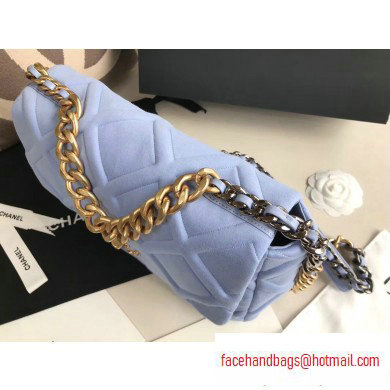 Chanel 19 Large Jersey Flap Bag AS1161 Baby Blue 2020