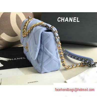 Chanel 19 Large Jersey Flap Bag AS1161 Baby Blue 2020