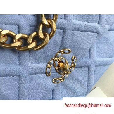 Chanel 19 Large Jersey Flap Bag AS1161 Baby Blue 2020