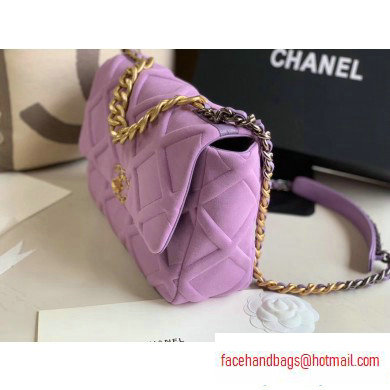 Chanel 19 Large Jersey Flap Bag AS1161 Mauve 2020