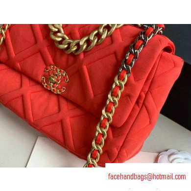 Chanel 19 Large Jersey Flap Bag AS1161 Red 2020 - Click Image to Close