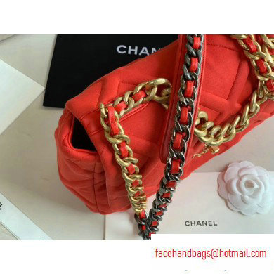 Chanel 19 Large Jersey Flap Bag AS1161 Red 2020