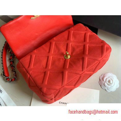 Chanel 19 Large Jersey Flap Bag AS1161 Red 2020