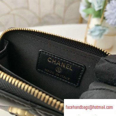 Chanel 19 Leather Zipped Coin Purse AP0949 Black 2020 - Click Image to Close