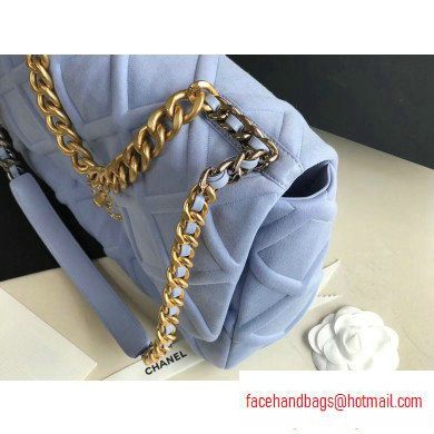 Chanel 19 Maxi Jersey Flap Bag AS1162 Baby Blue 2020 - Click Image to Close
