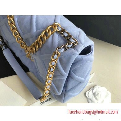 Chanel 19 Maxi Jersey Flap Bag AS1162 Baby Blue 2020