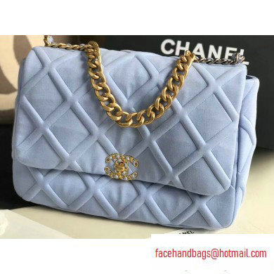 Chanel 19 Maxi Jersey Flap Bag AS1162 Baby Blue 2020