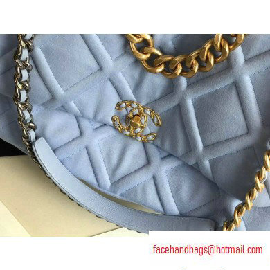 Chanel 19 Maxi Jersey Flap Bag AS1162 Baby Blue 2020 - Click Image to Close