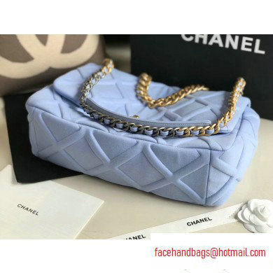 Chanel 19 Maxi Jersey Flap Bag AS1162 Baby Blue 2020
