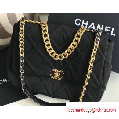 Chanel 19 Maxi Jersey Flap Bag AS1162 Black 2020