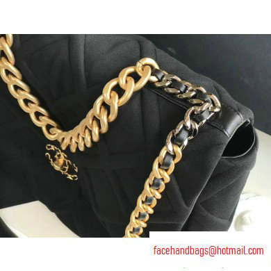 Chanel 19 Maxi Jersey Flap Bag AS1162 Black 2020