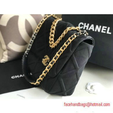 Chanel 19 Maxi Jersey Flap Bag AS1162 Black 2020