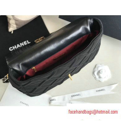 Chanel 19 Maxi Jersey Flap Bag AS1162 Black 2020 - Click Image to Close