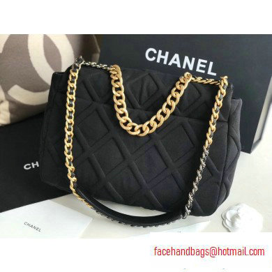 Chanel 19 Maxi Jersey Flap Bag AS1162 Black 2020 - Click Image to Close