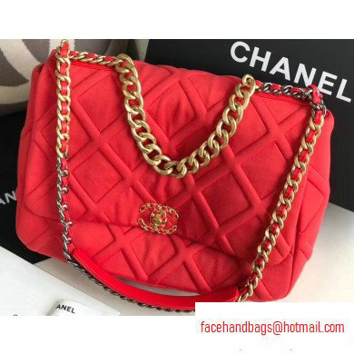 Chanel 19 Maxi Jersey Flap Bag AS1162 Red 2020 - Click Image to Close