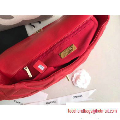 Chanel 19 Maxi Jersey Flap Bag AS1162 Red 2020 - Click Image to Close