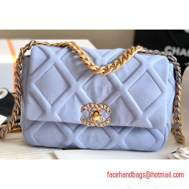 Chanel 19 Small Jersey Flap Bag AS1160 Baby Blue 2020
