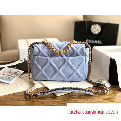 Chanel 19 Small Jersey Flap Bag AS1160 Baby Blue 2020 - Click Image to Close