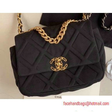 Chanel 19 Small Jersey Flap Bag AS1160 Black 2020
