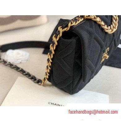 Chanel 19 Small Jersey Flap Bag AS1160 Black 2020 - Click Image to Close