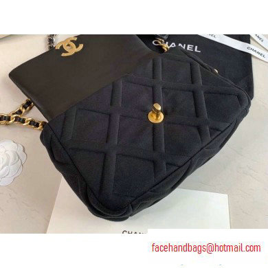 Chanel 19 Small Jersey Flap Bag AS1160 Black 2020 - Click Image to Close