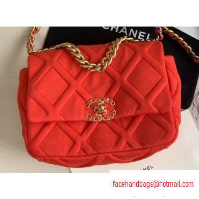 Chanel 19 Small Jersey Flap Bag AS1160 Red 2020