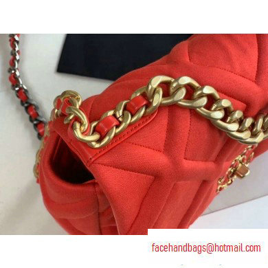 Chanel 19 Small Jersey Flap Bag AS1160 Red 2020