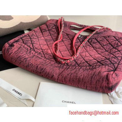 Chanel 31 Denim Large Shopping Bag AS1408 Fuchsia 2020