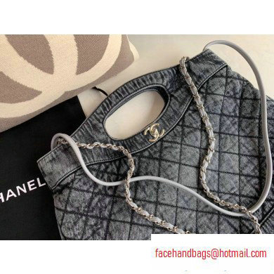 Chanel 31 Denim Large Shopping Bag AS1408 Gray 2020