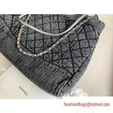 Chanel 31 Denim Large Shopping Bag AS1408 Gray 2020 - Click Image to Close