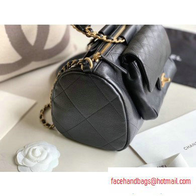 Chanel Bowling Duffel Bag with Circle Handle AS1359 Black 2020