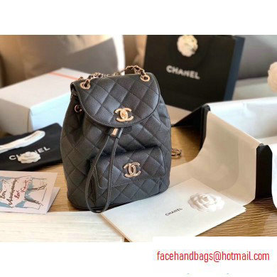 Chanel Caviar Leather Vintage Duma Backpack Bag AS1371 Black 2020 - Click Image to Close