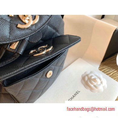 Chanel Caviar Leather Vintage Duma Backpack Bag AS1371 Black 2020