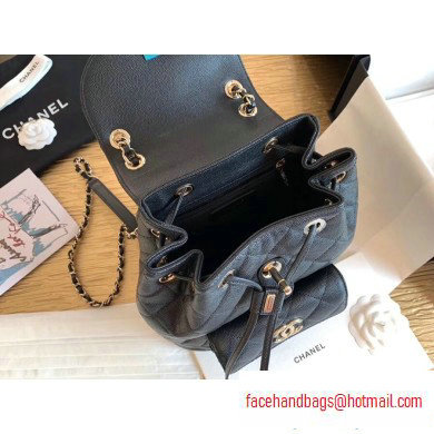 Chanel Caviar Leather Vintage Duma Backpack Bag AS1371 Black 2020 - Click Image to Close