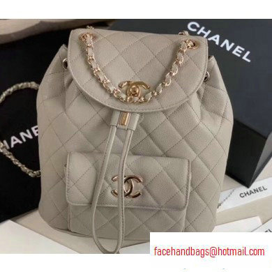 Chanel Caviar Leather Vintage Duma Backpack Bag AS1371 Light Gray 2020 - Click Image to Close