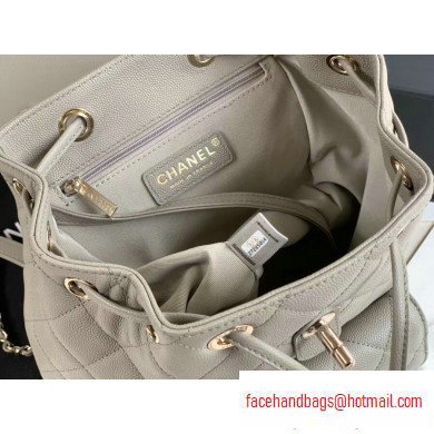 Chanel Caviar Leather Vintage Duma Backpack Bag AS1371 Light Gray 2020 - Click Image to Close