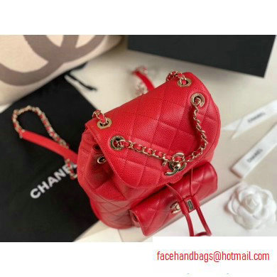 Chanel Caviar Leather Vintage Duma Backpack Bag AS1371 Red 2020 - Click Image to Close