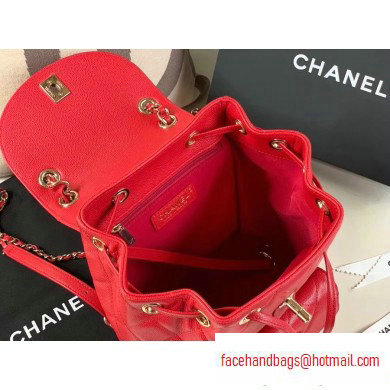 Chanel Caviar Leather Vintage Duma Backpack Bag AS1371 Red 2020 - Click Image to Close