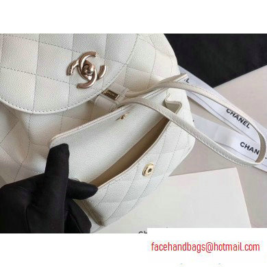 Chanel Caviar Leather Vintage Duma Backpack Bag AS1371 White 2020 - Click Image to Close
