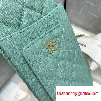 Chanel Classic Clutch with Chain Bag AP0990 Grained Pale Green 2020 - Click Image to Close