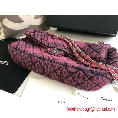 Chanel Denim Large Classic Flap Bag Fuchsia 2020 - Click Image to Close