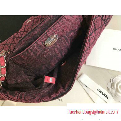 Chanel Denim Large Classic Flap Bag Fuchsia 2020