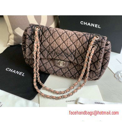 Chanel Denim Large Classic Flap Bag Nude 2020 - Click Image to Close