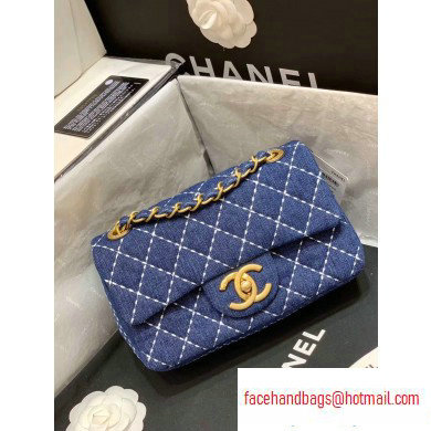 Chanel Denim Medium Classic Flap Bag AS1328 2020 - Click Image to Close