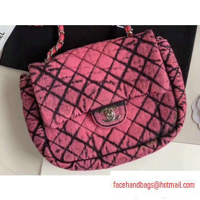 Chanel Denim Mini Classic Flap Bag Fuchsia 2020 Chanel Denim Mini Classic Flap Bag Fuchsia 2020